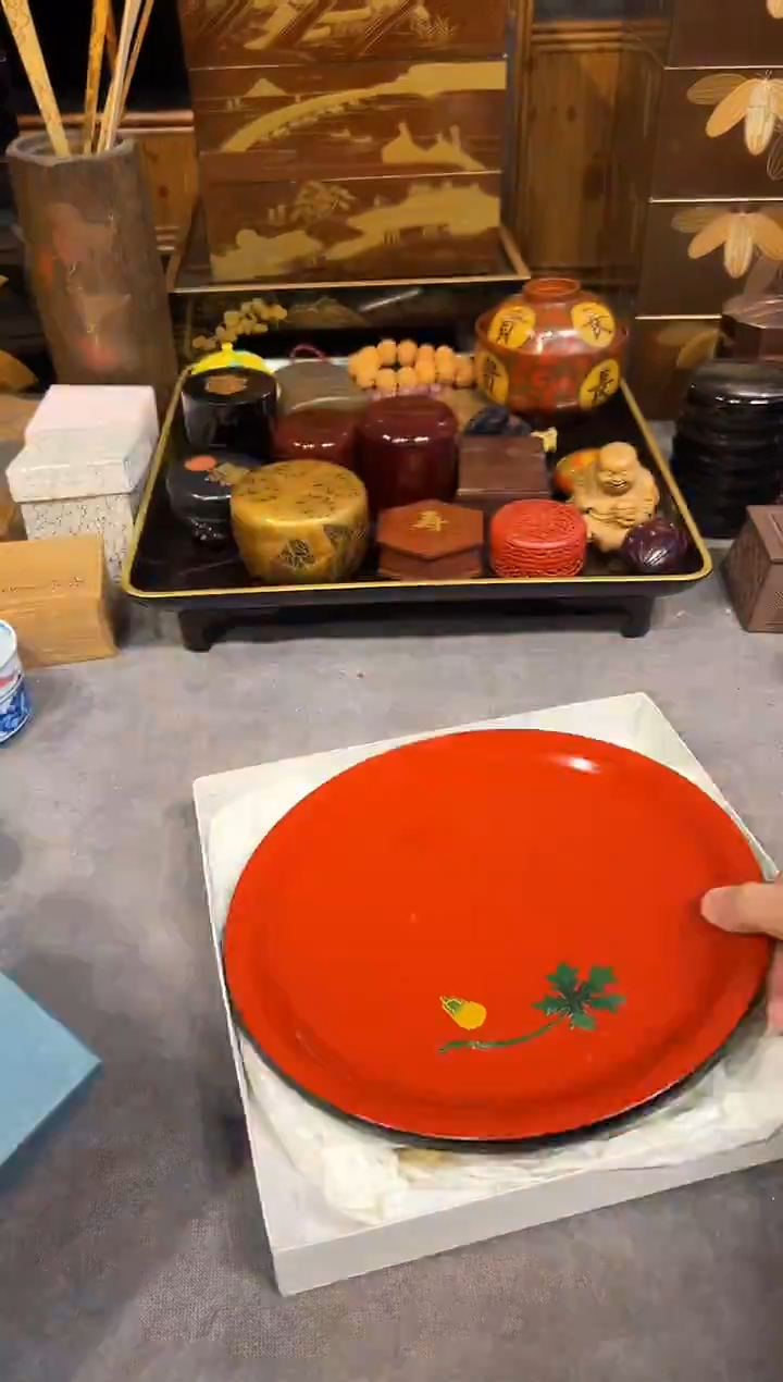 琉球塗 壶承 大漆漆器大漆漆器