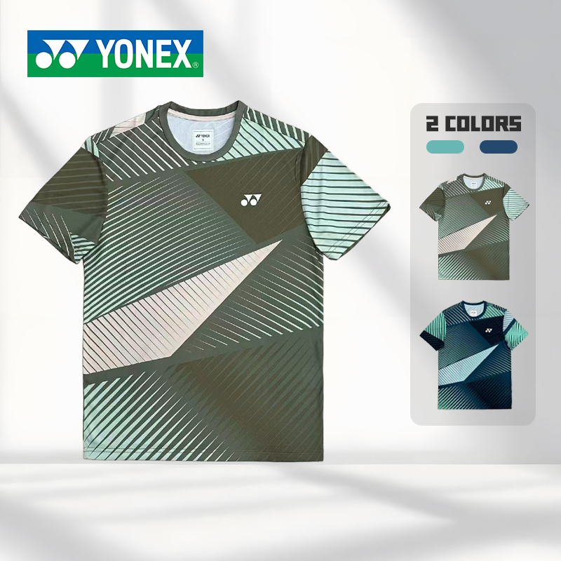 YONEX/尤尼克斯羽毛球训练服速干透气不规则花色运动短袖T恤-2893