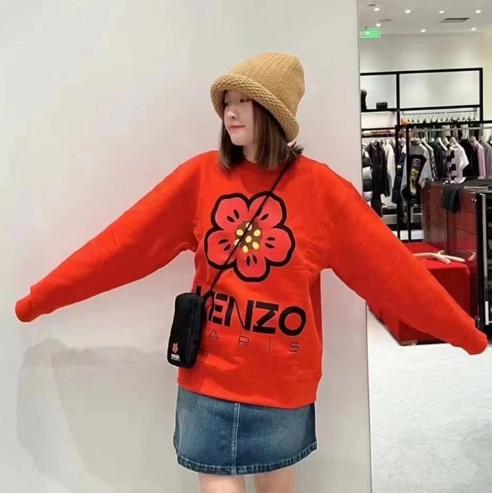 99新 KENZO/肯佐  IW0565  Boke花朵系列 23款logo字母印花卫衣