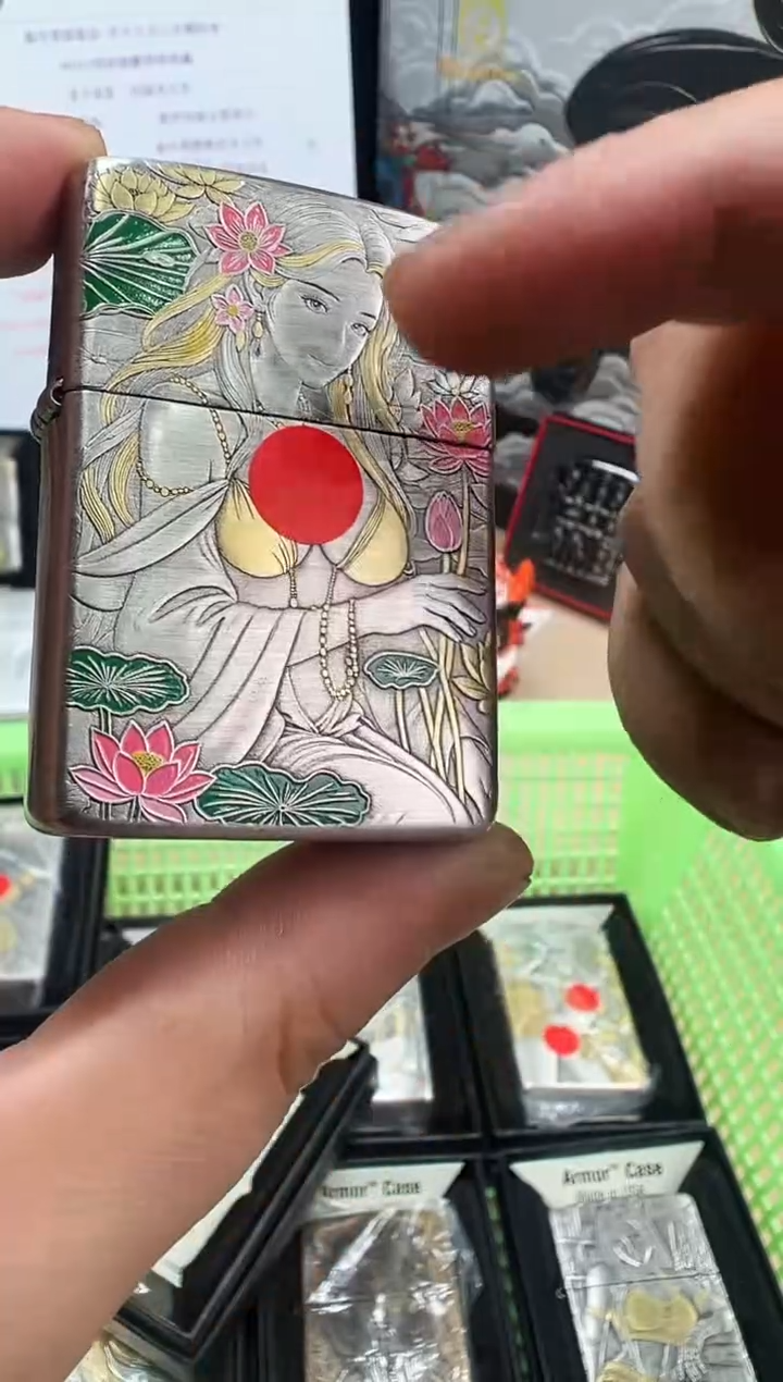 铜莲影花人-3D盔甲熏银鎏金珐琅彩