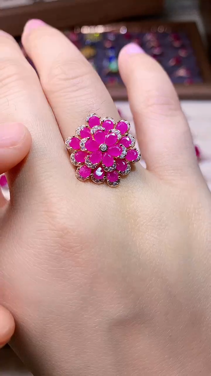 【闪购商品】红宝石戒指银S925镶嵌000