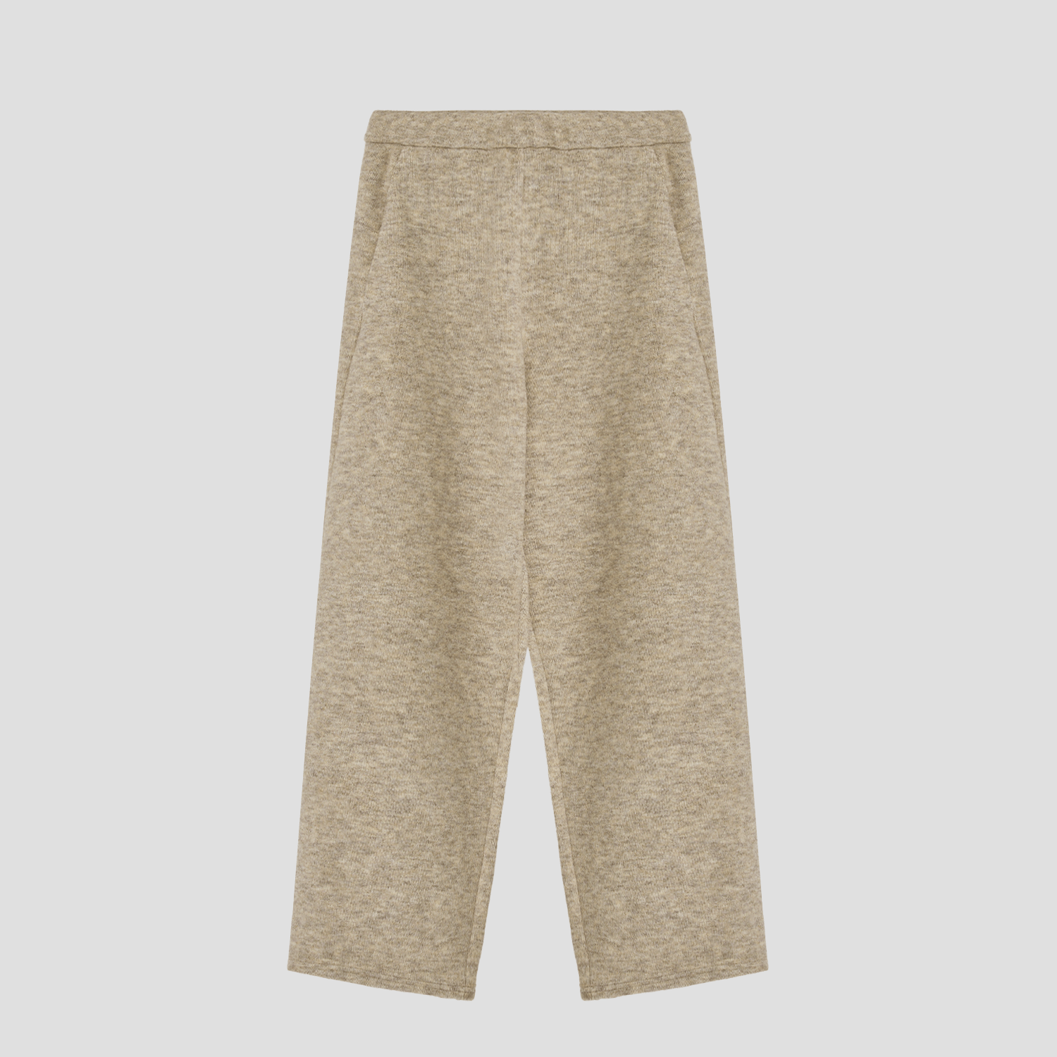 HUAHUA 绵羊毛松弛感休闲裤松紧腰高级感阔腿裤 KZ1072