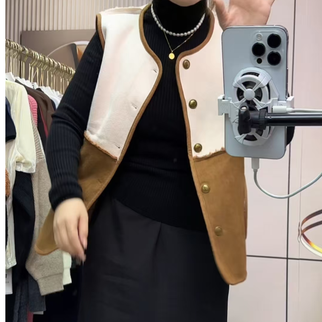 秋冬新品宽松加厚保暖叠穿马甲外套