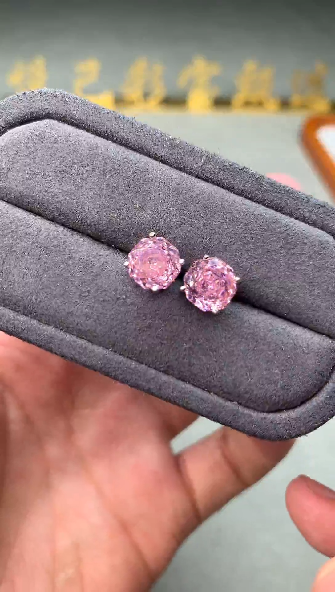 银S925镶嵌耳饰碧玺2222