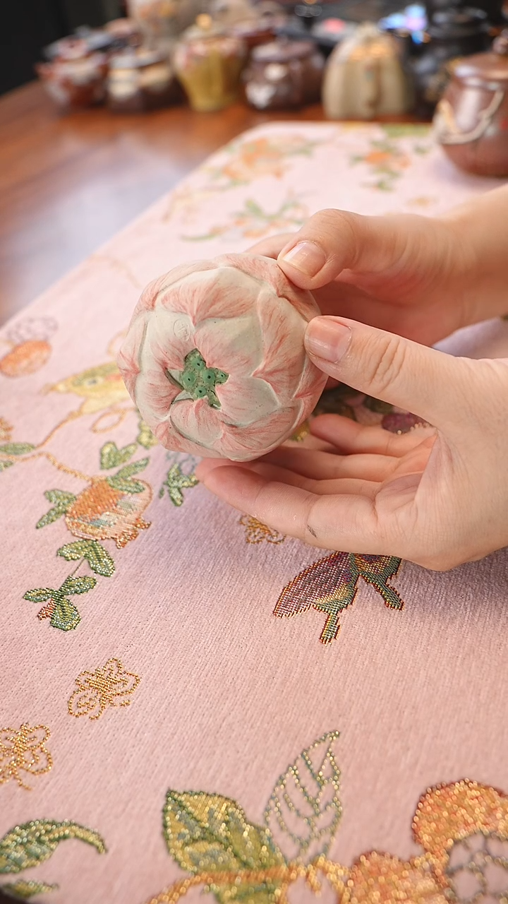 茶壶紫砂白段花苞杯