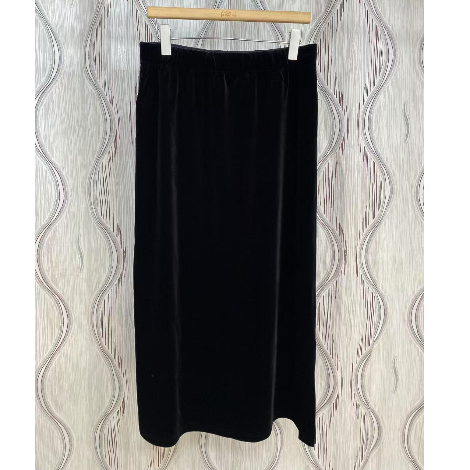 (N新)胖人坊大码女装丝绒半裙01388 衣长90