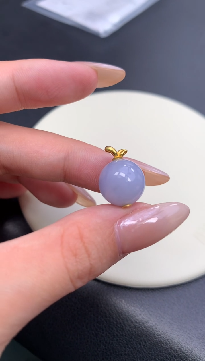 18K金镶嵌挂件翡翠48小时鉴赏期 退货不扣服务费