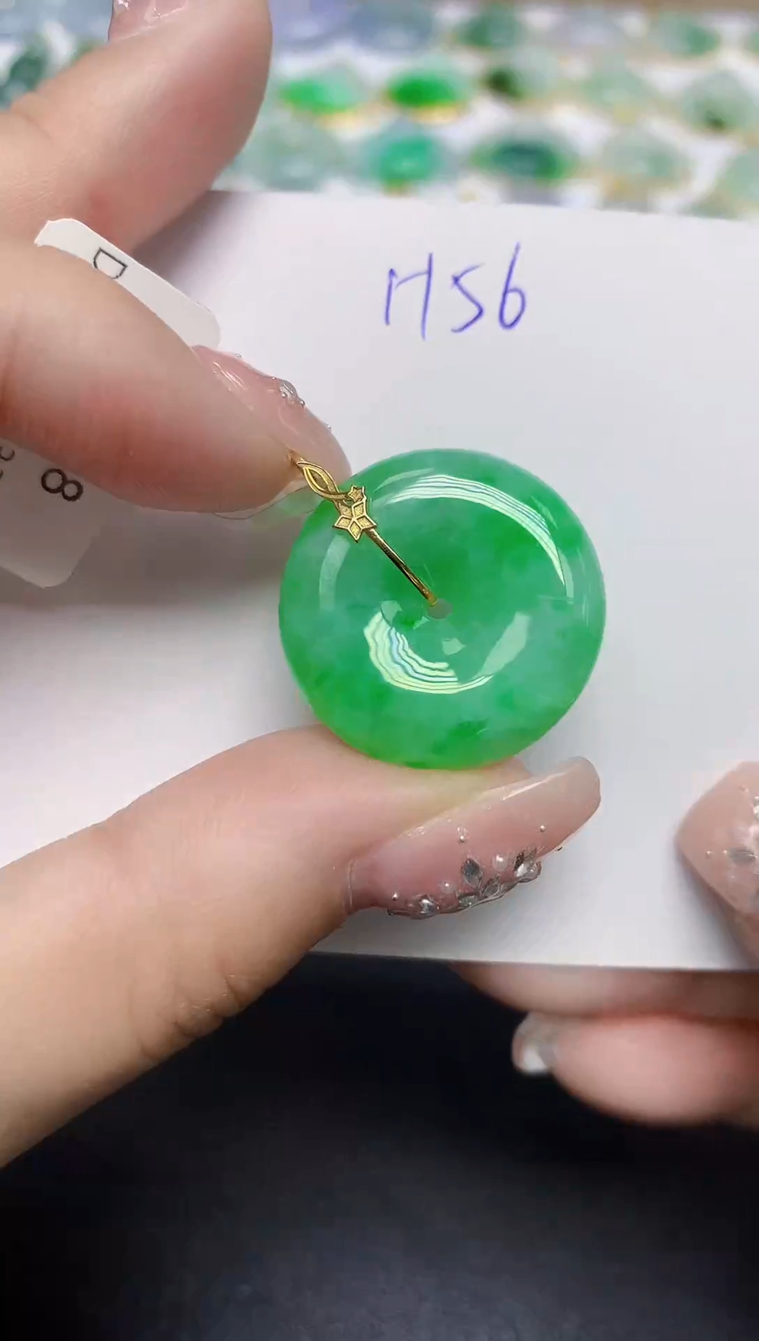 颈饰18K金镶嵌翡翠天然缅甸翡翠A货翡翠百元以上9元证书费自理