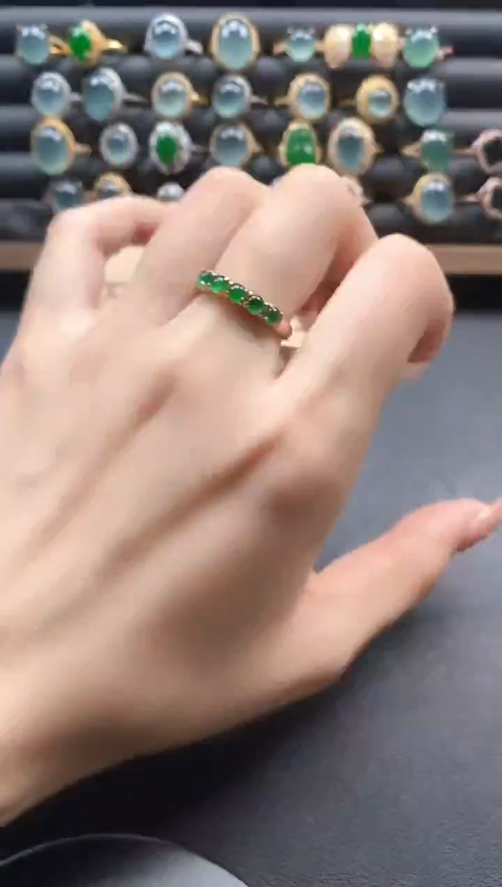 银S925镶嵌戒指翡翠51511