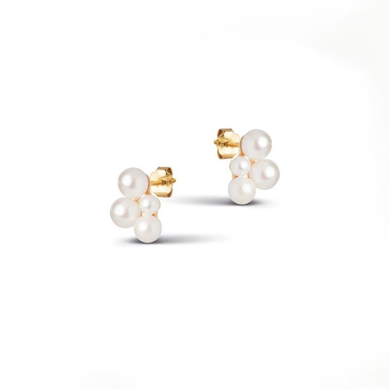 合金耳饰 ENAMEL女士耳钉925银镀18k金珍珠耳钉13*9mm 0032434026