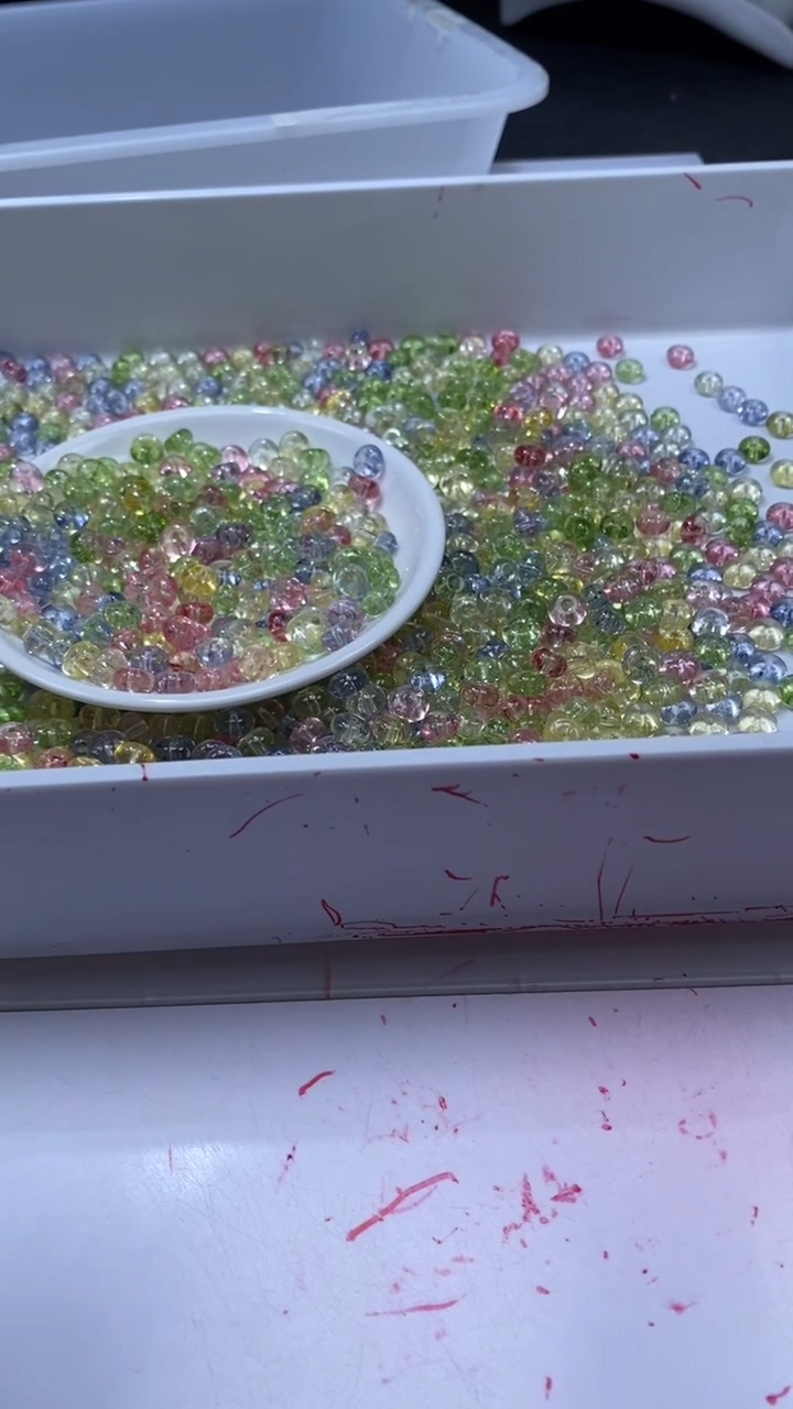 颈饰未镶嵌水晶W2931 马卡龙碧玺算盘 8*4MM*10颗