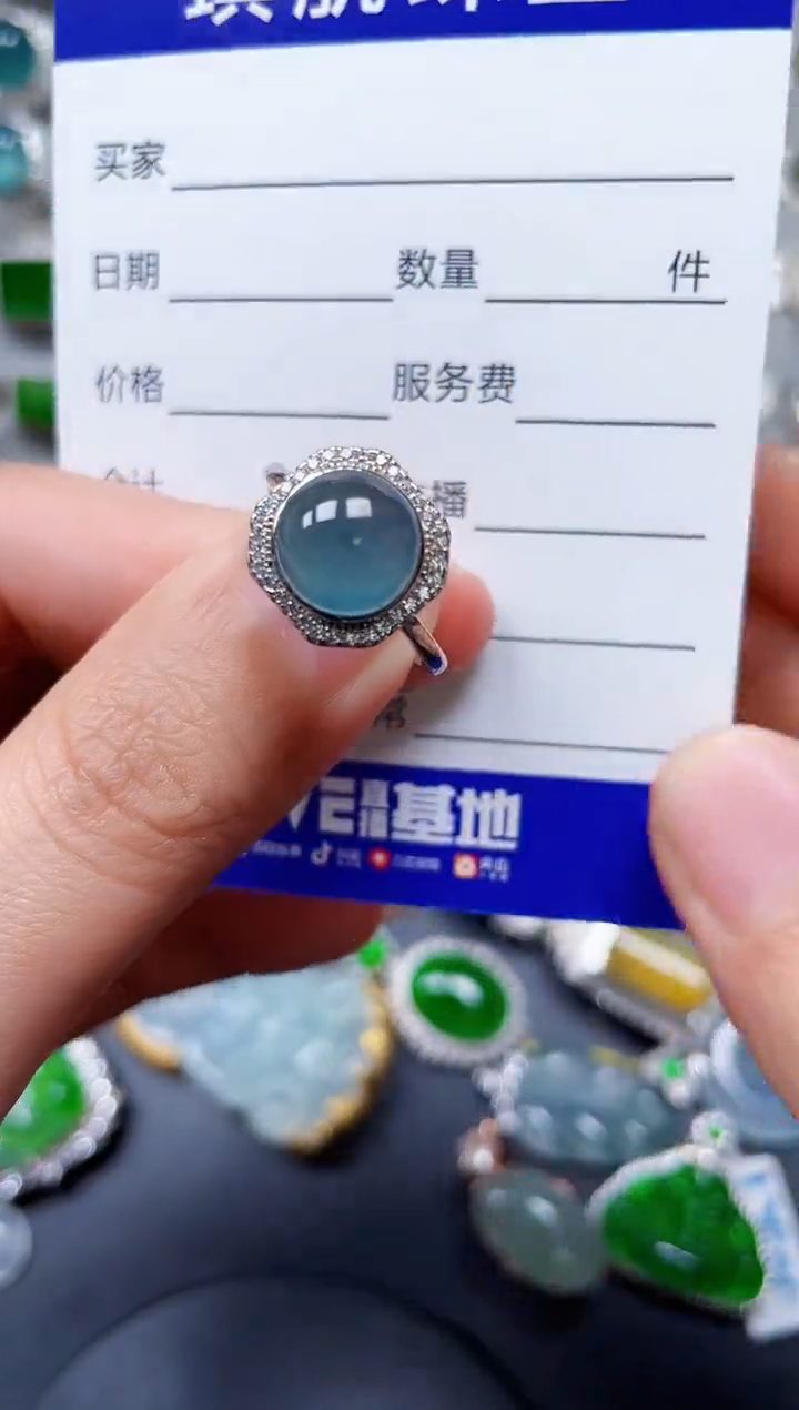 【闪购商品】翡翠戒指银S925镶嵌0403