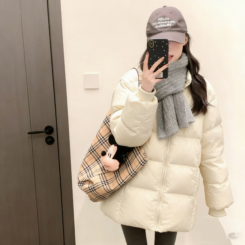 菲菲【503】2025冬季新款时尚简约高级设计感宽松加厚棉服外套女潮