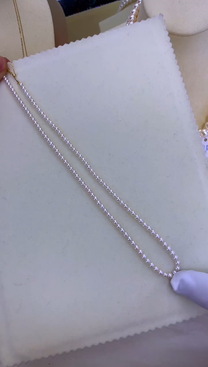 18K金镶嵌DA海水珍珠 GD278 3-4 彩凛baby链