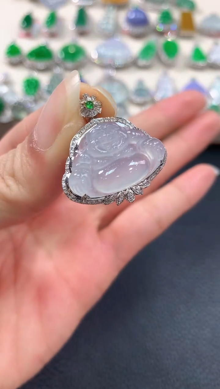 【闪购商品】翡翠吊坠(不含链)18K金镶嵌b39       