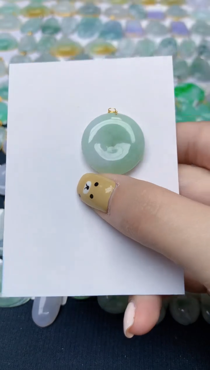 翡翠18K金镶嵌颈饰 天然翡翠A货