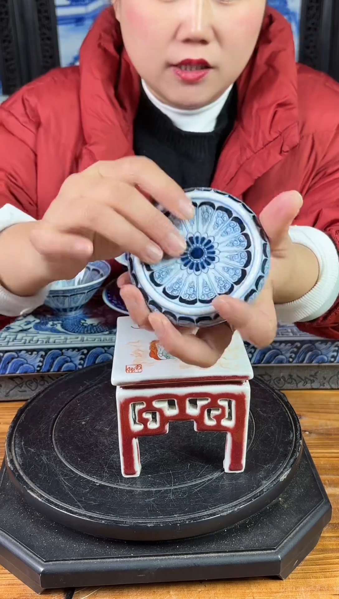 摆件景德镇陶瓷茶杯茶具摆件A544