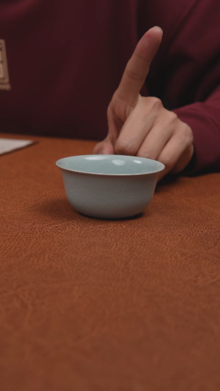 【闪购商品】杯汝州原产地原矿釉仿古月白支钉鸡缸杯