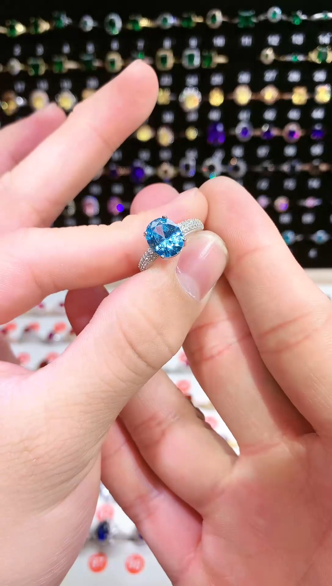 【闪购商品】海蓝宝石戒圈银S925镶嵌111111