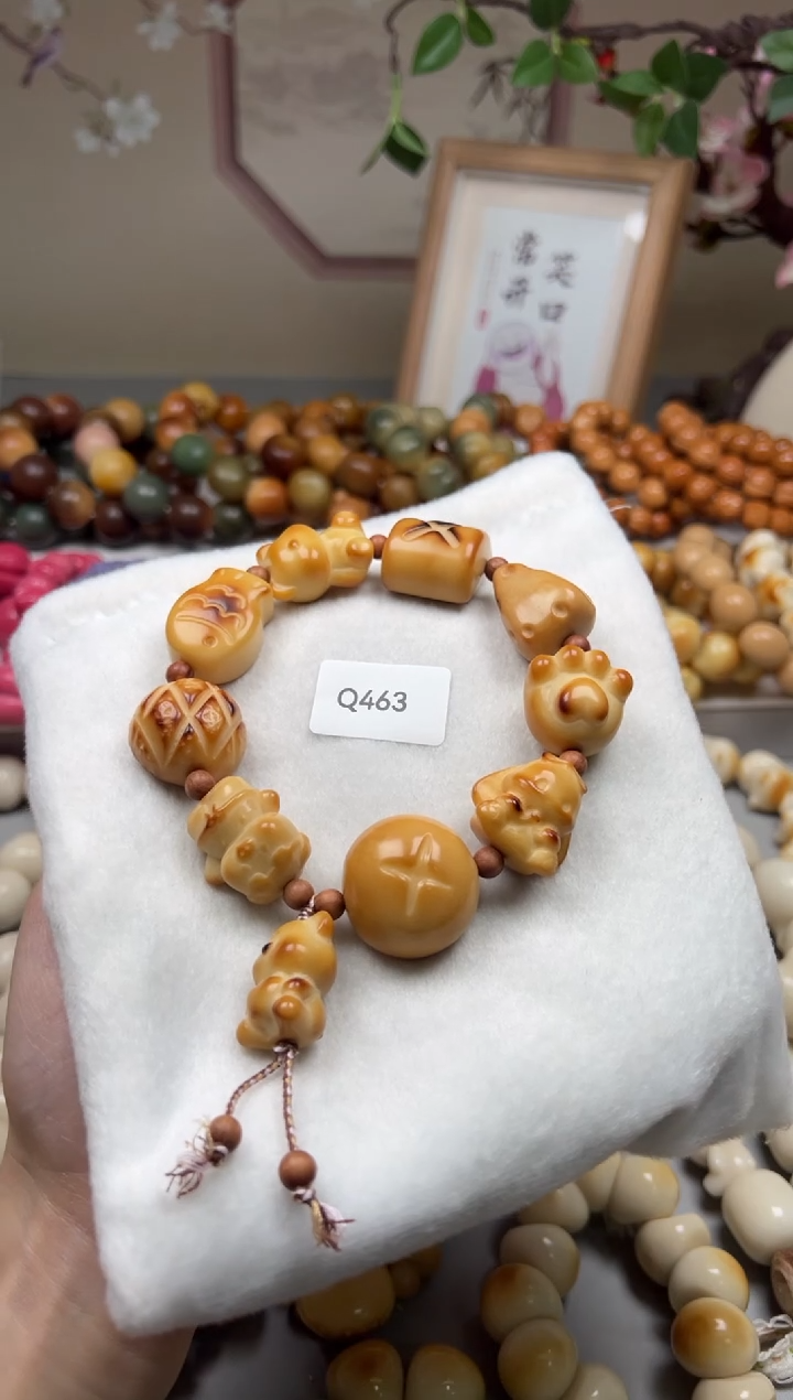 手串菩提根/象牙果Q463牙果手持20-23mm一串通货