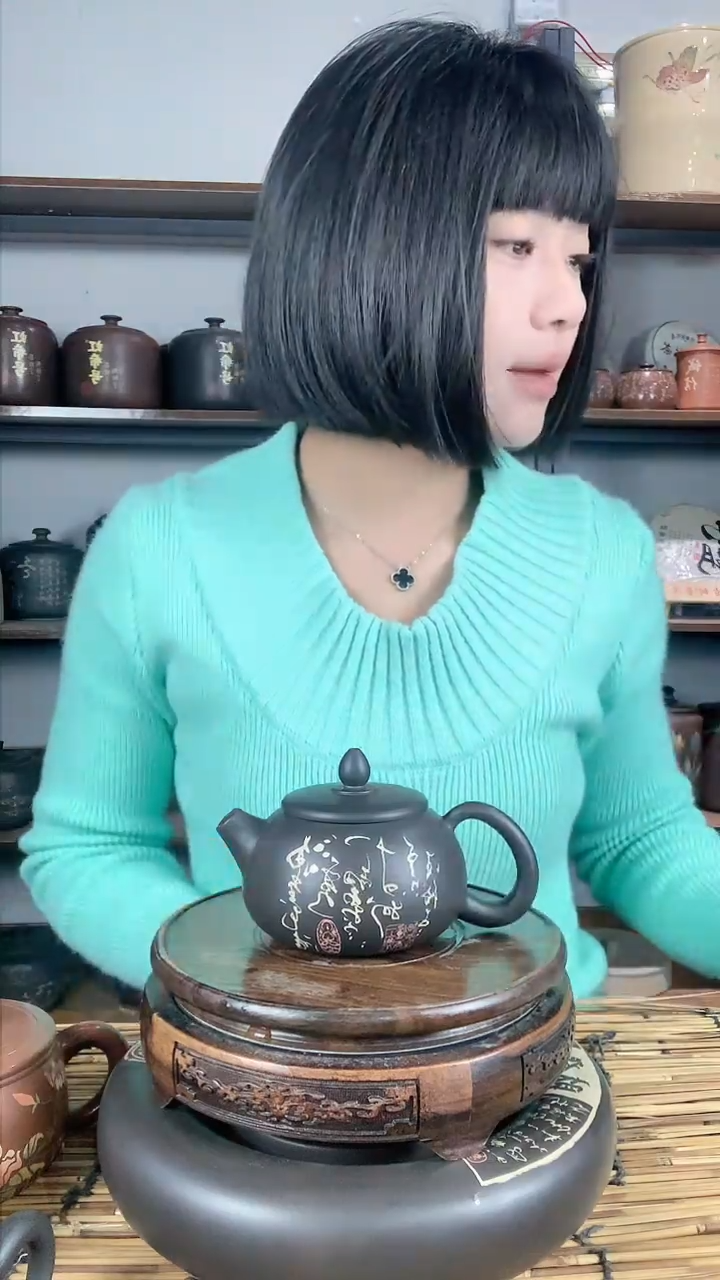 【闪购商品】罐建水紫陶手工彩填壶