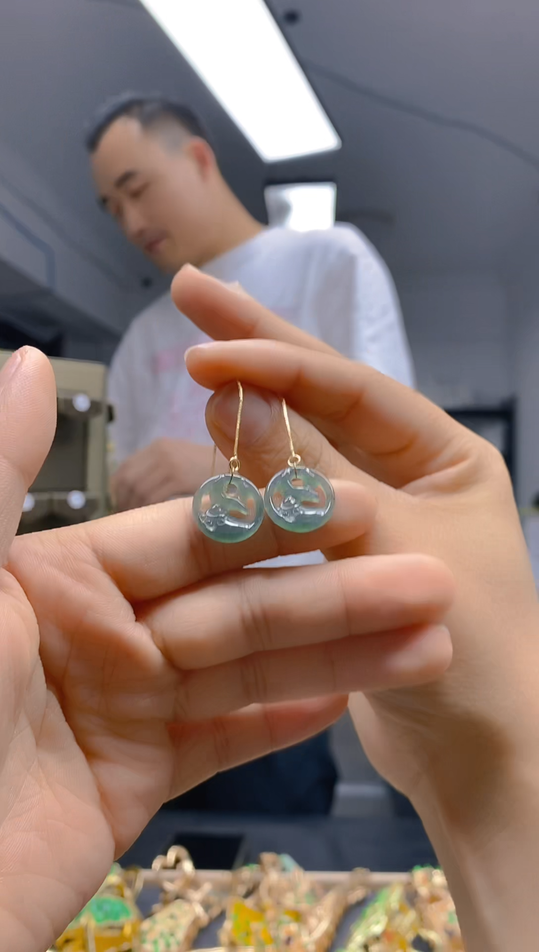 【闪购商品】翡翠耳饰合金0155翡翠耳线