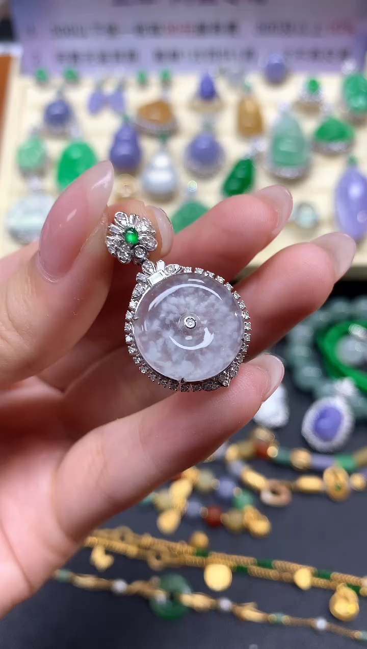 【闪购商品】翡翠18K金镶嵌吊坠(不含链)吊坠|4980+498