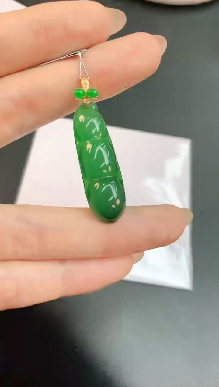 【闪购商品】翡翠颈饰18K金镶嵌赠礼盒证书 珍珍