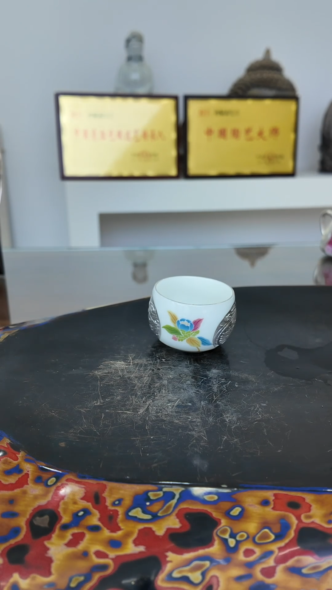 何赋森甄选——刺绣小龙凤杯