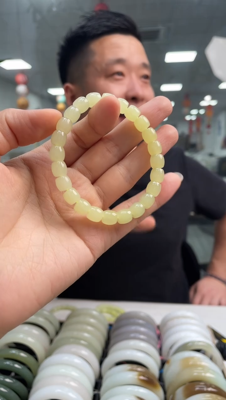 手链未镶嵌和田玉黄玉极限弧卡8-7手串随机发一件