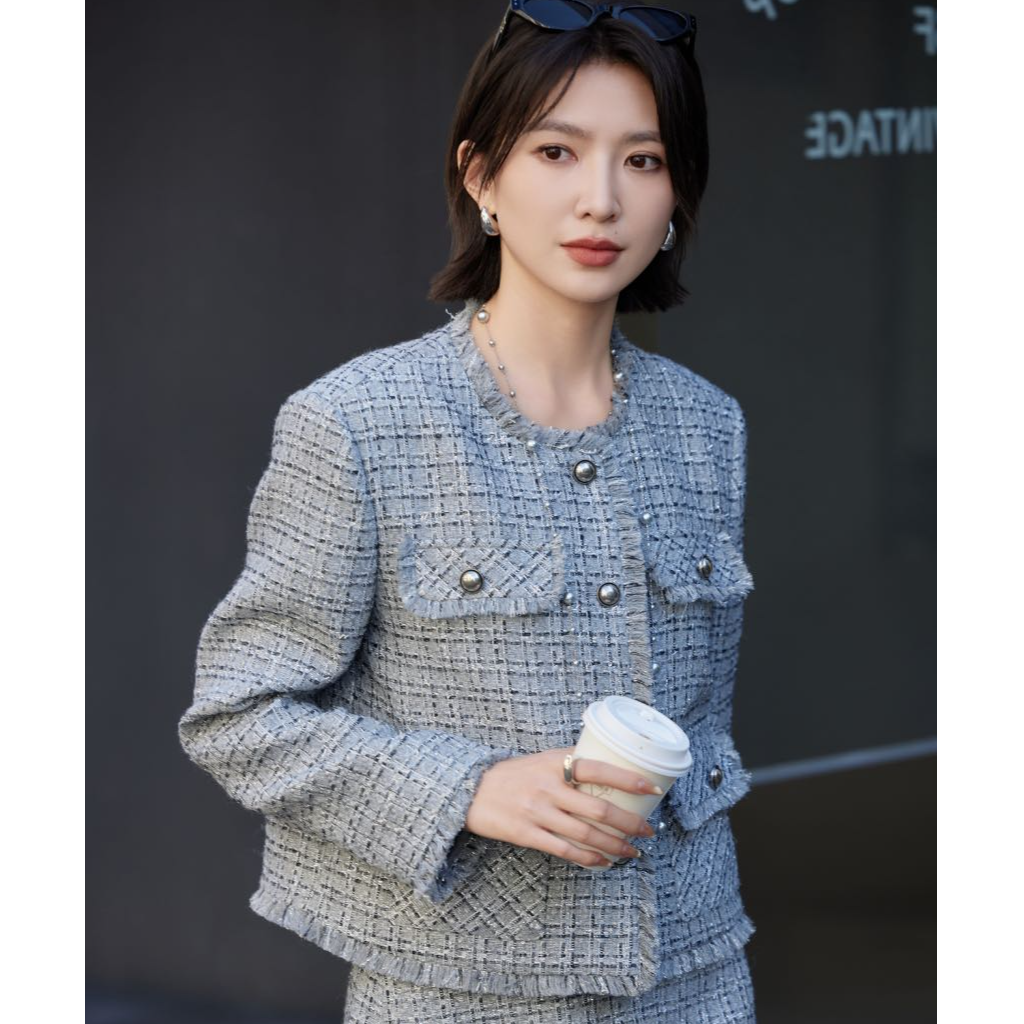 小香风格纹女装法式粗花呢