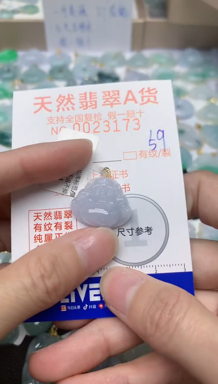 【闪购商品】翡翠颈饰18K金镶嵌59天然翡翠A货 