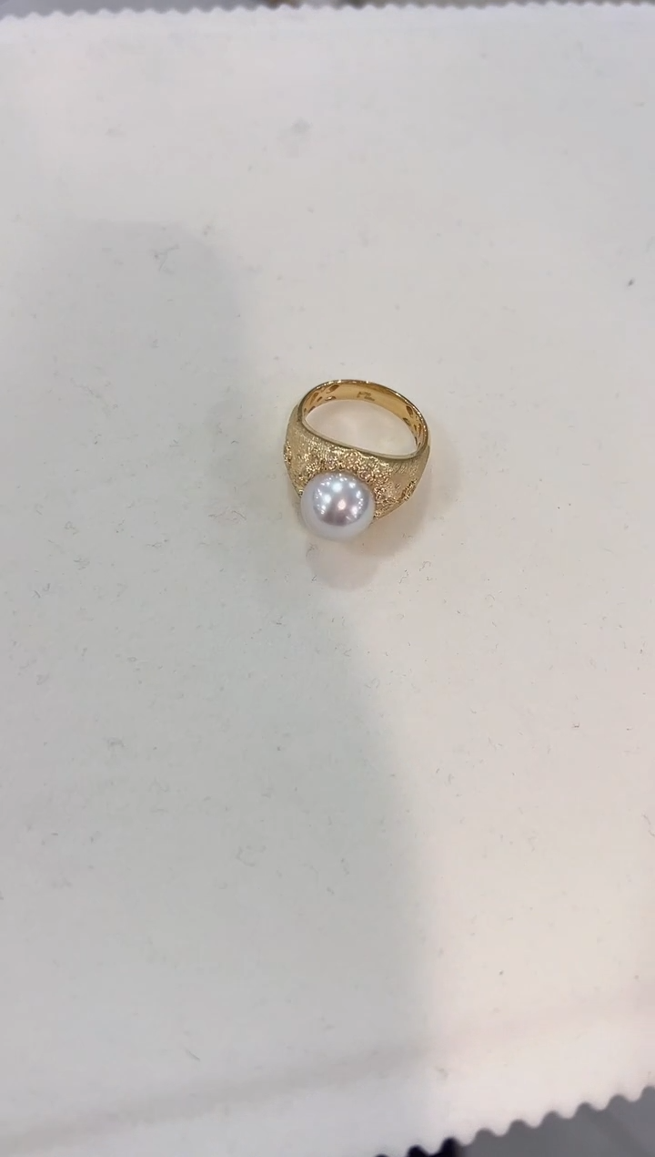 【闪购商品】海水珍珠戒指18K金镶嵌澳白戒指zzxm