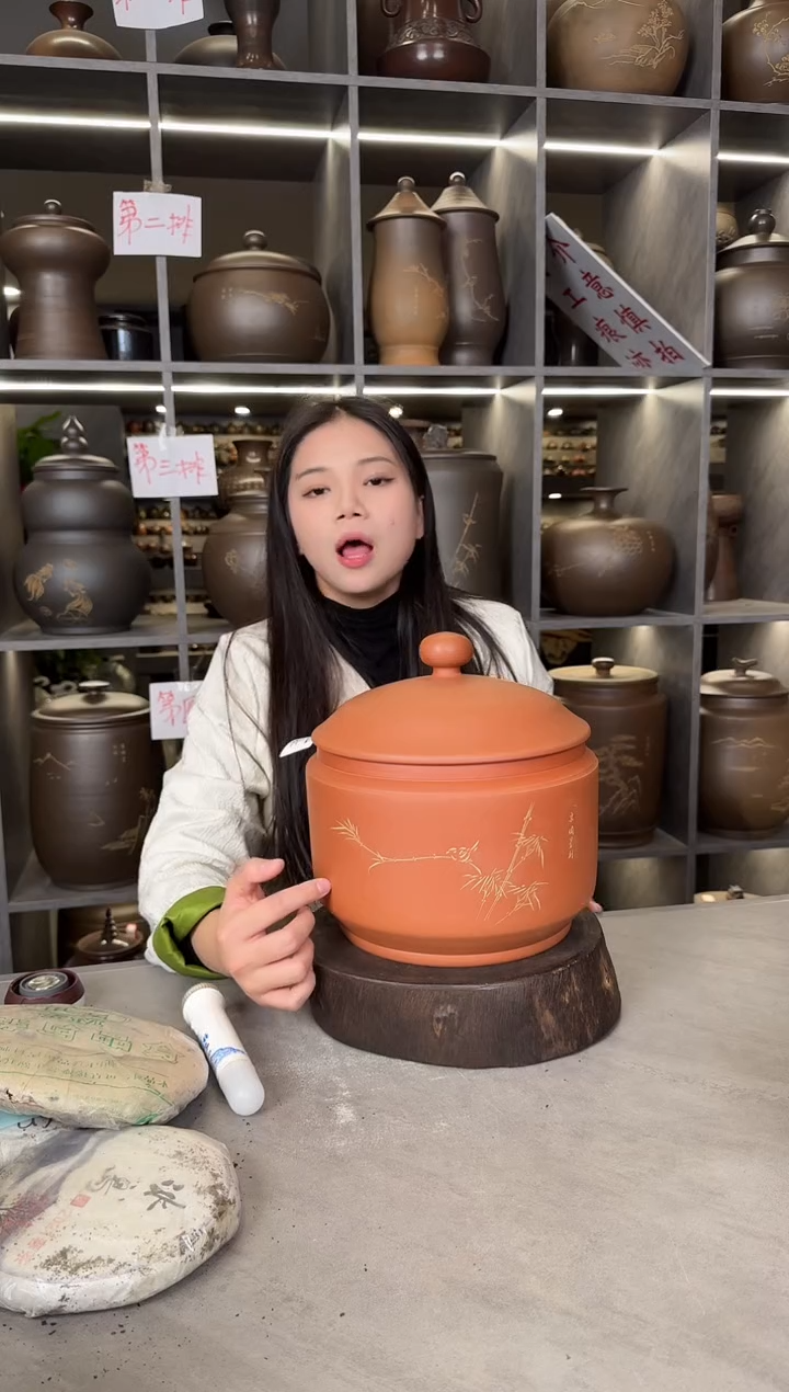【闪购商品】罐本陶手作泥兴陶2-3斤装茶叶罐手工痕迹