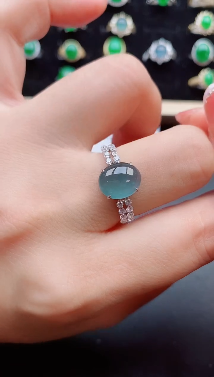 【闪购商品】翡翠戒指银S925镶嵌50800