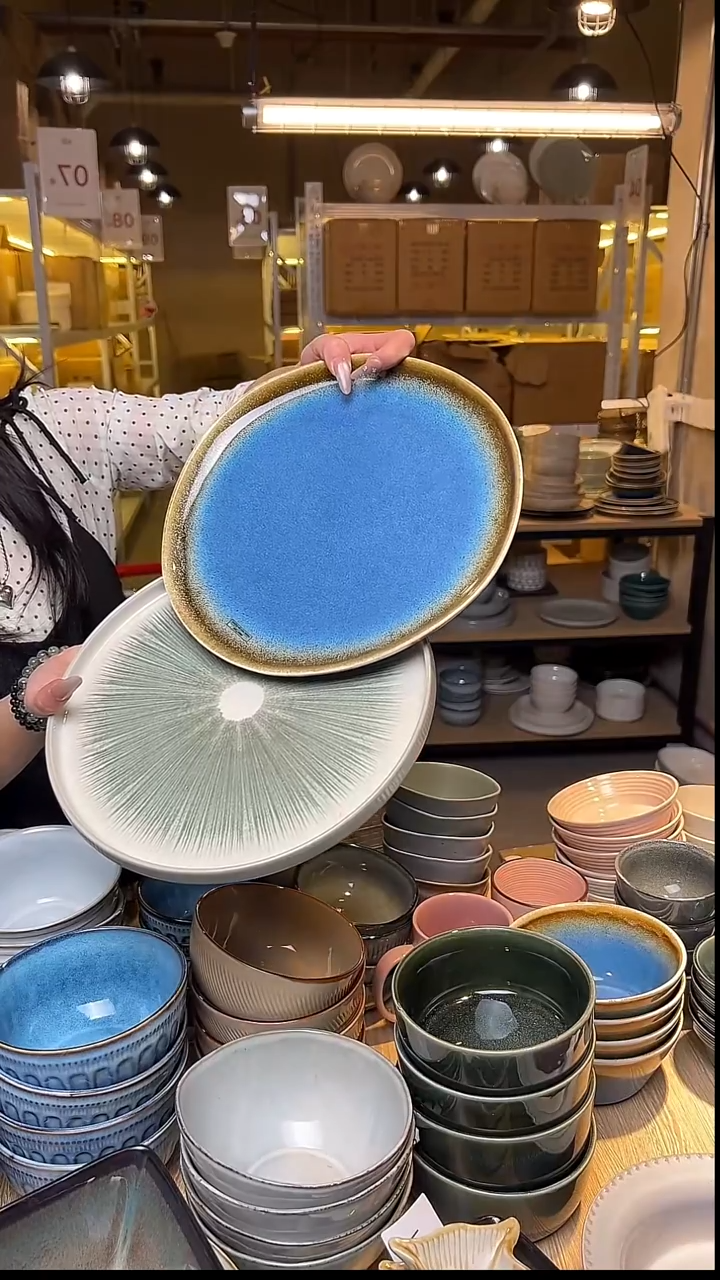 瓷103外贸尾货窑变釉下彩默外微瑕