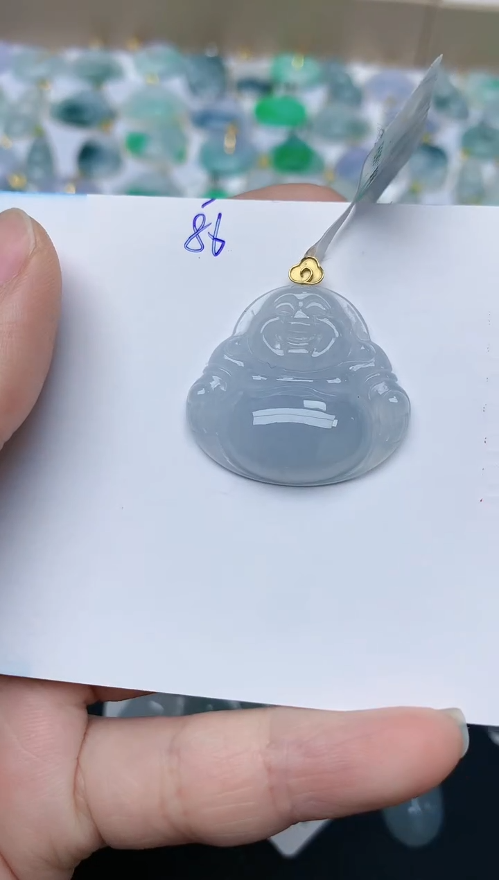 【闪购商品】翡翠颈饰18K金镶嵌天然翡翠A货    86