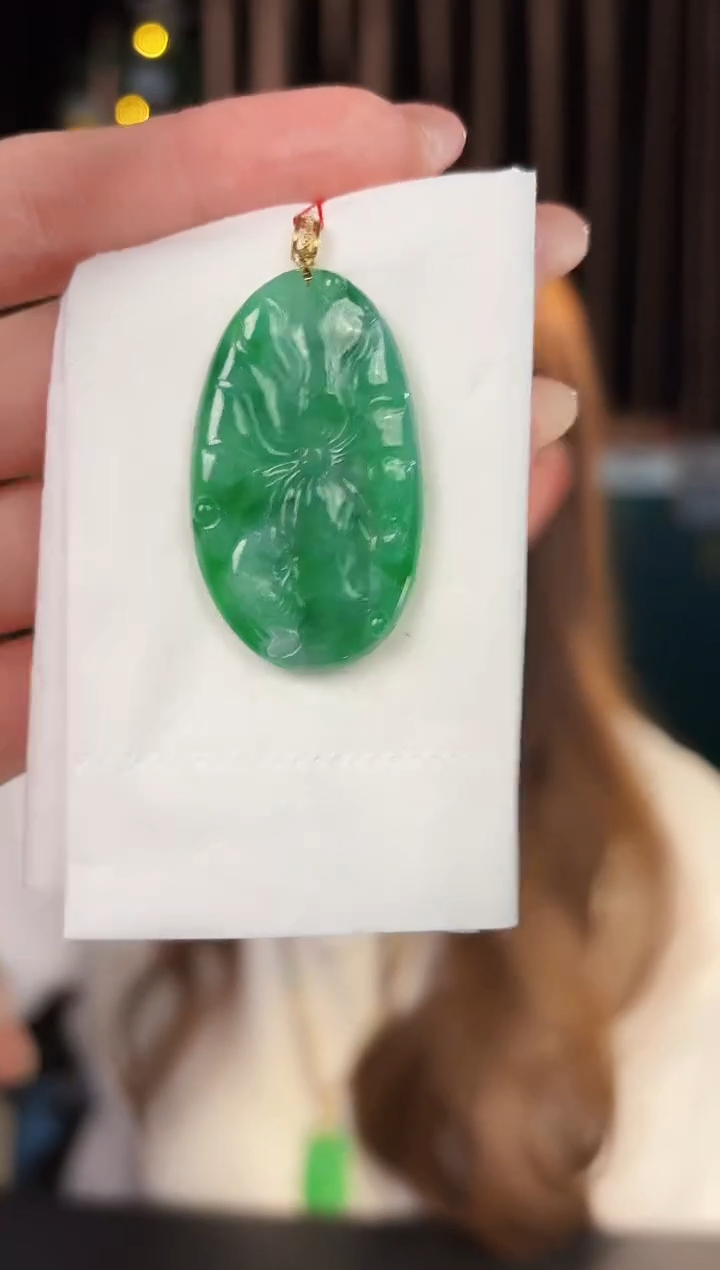 【闪购商品】翡翠颈饰18K金镶嵌缅料A货/支持复检/一件