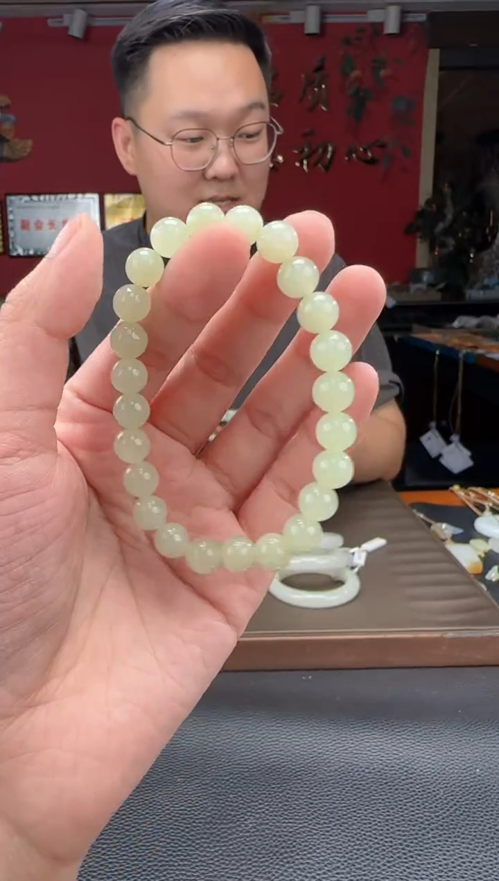 手串未镶嵌和田玉高冰晴单圈手串