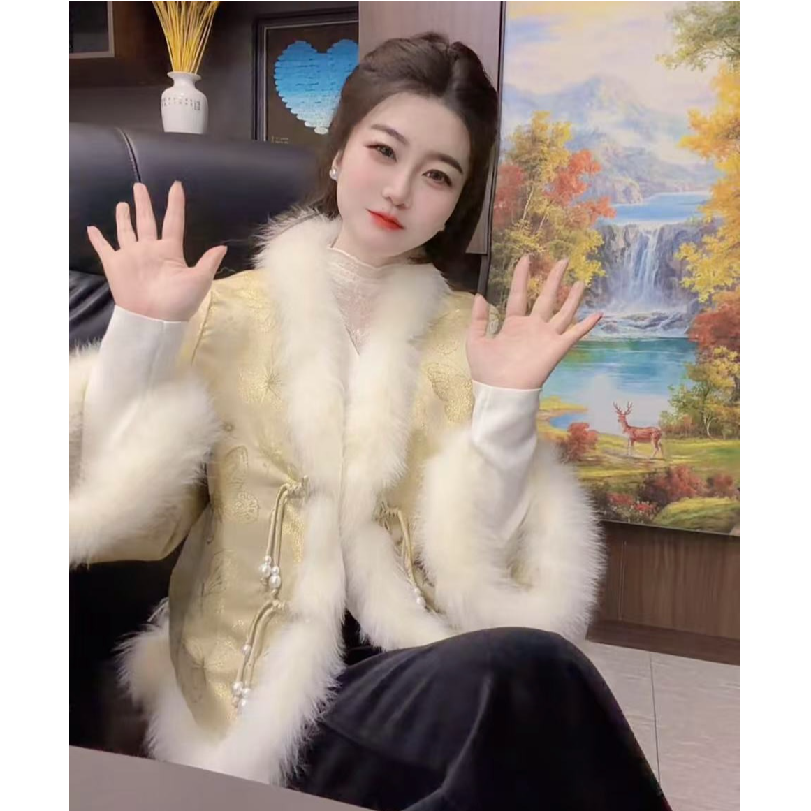 『冬日蝴蝶S』设计显瘦百搭时尚羽绒服044