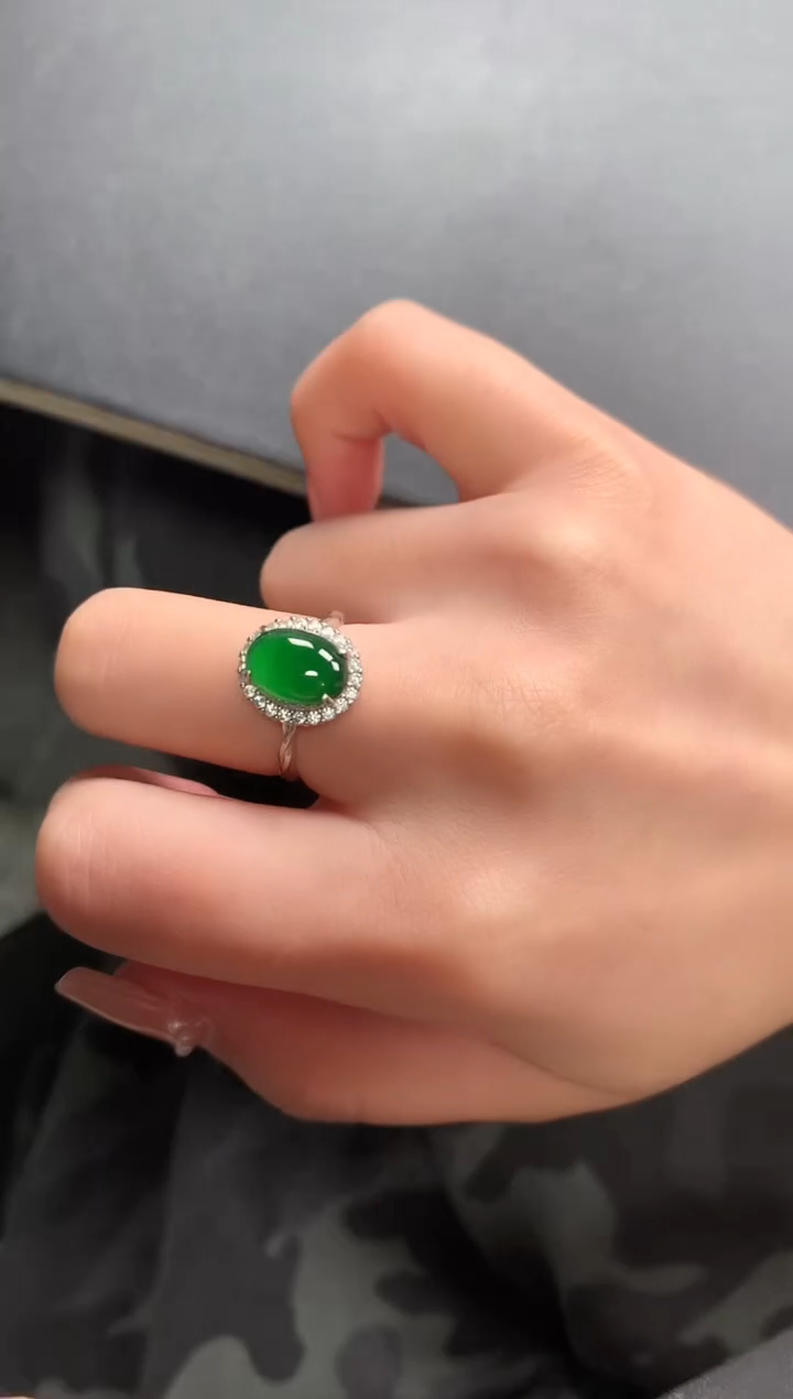 【闪购商品】翡翠戒指银S925镶嵌521124