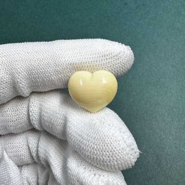 N1087天然猛犸牙爱心配饰 支持鉴定 假一罚四