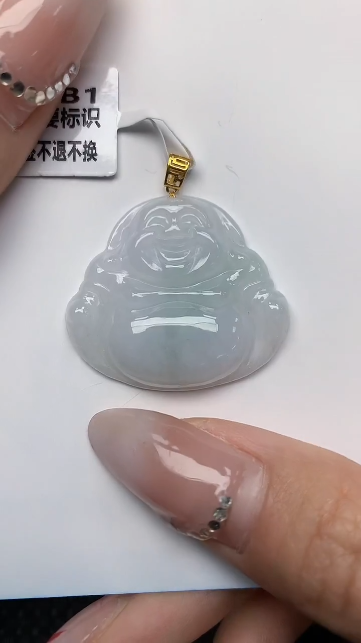 【闪购商品】翡翠颈饰18K金镶嵌天然翡翠A货