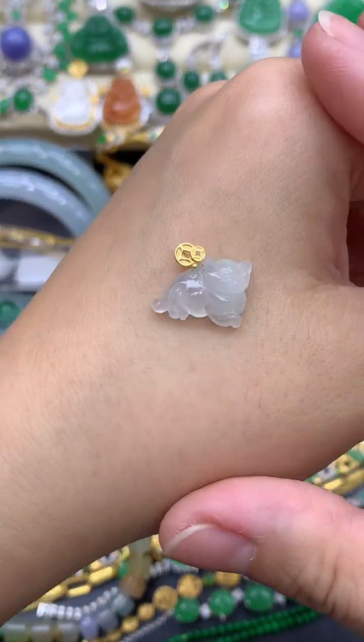 翡翠18K金镶嵌颈饰87-中国好珍宝