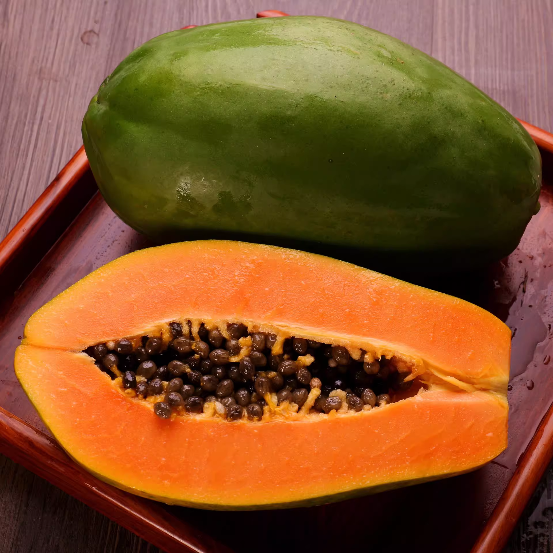 海南红心木瓜细腻甜润 多汁甘甜