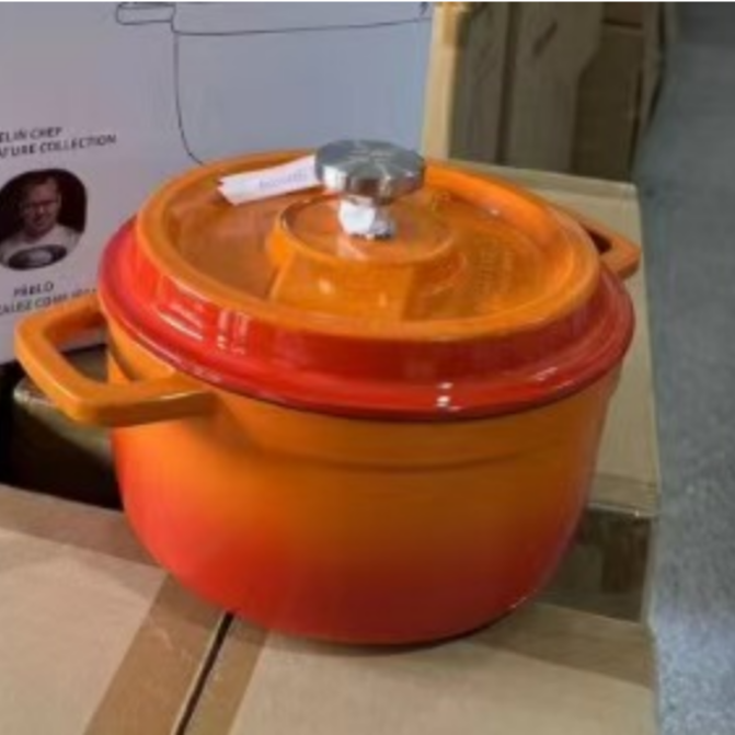 新款圆形珐琅锅【发一】