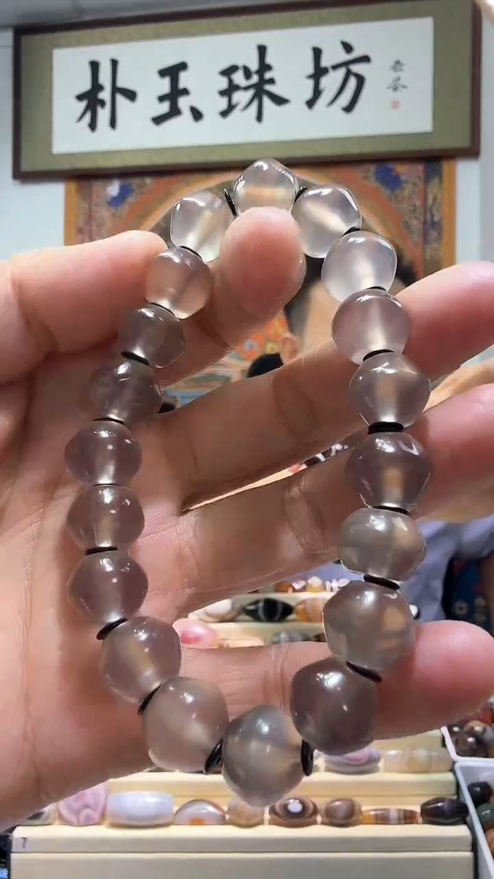 【闪购商品】玛瑙/玉髓手串未镶嵌飞碟手串12