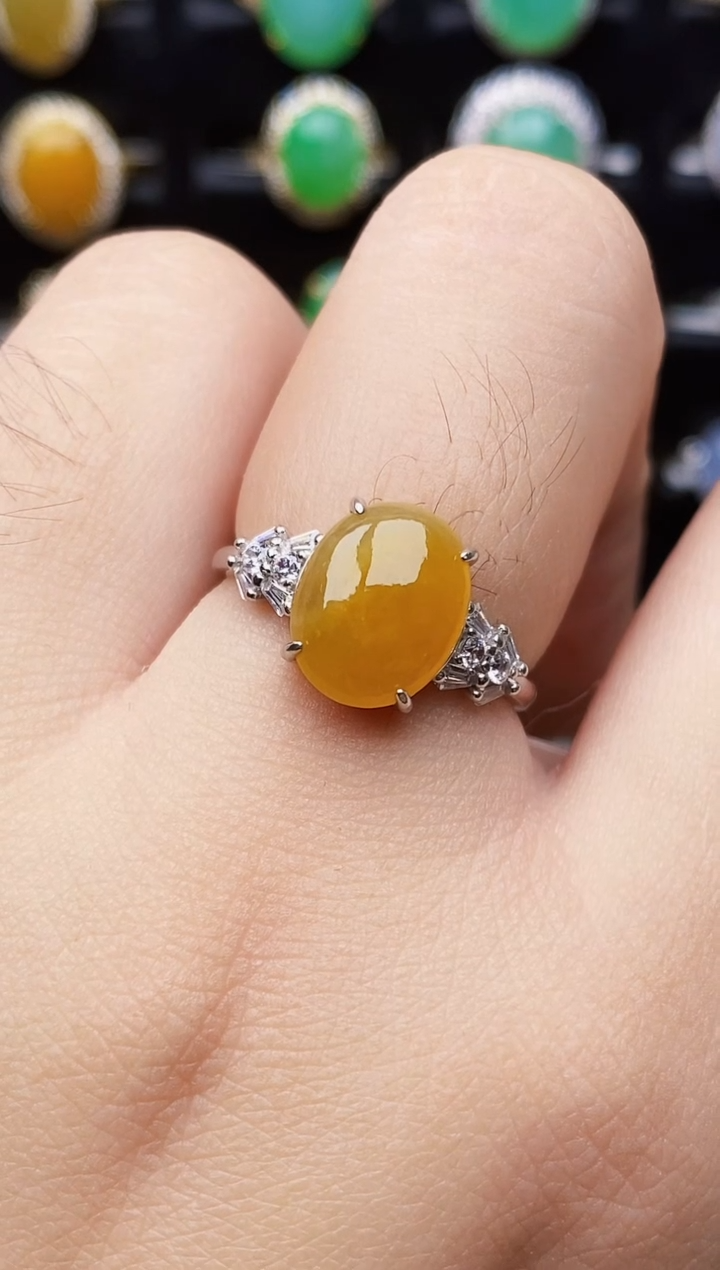 银S925镶嵌戒指翡翠6154