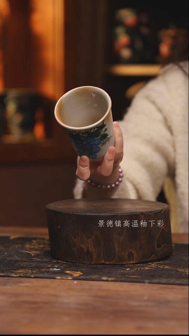 陶瓷景德镇高温釉下手绘陶瓷@L368@