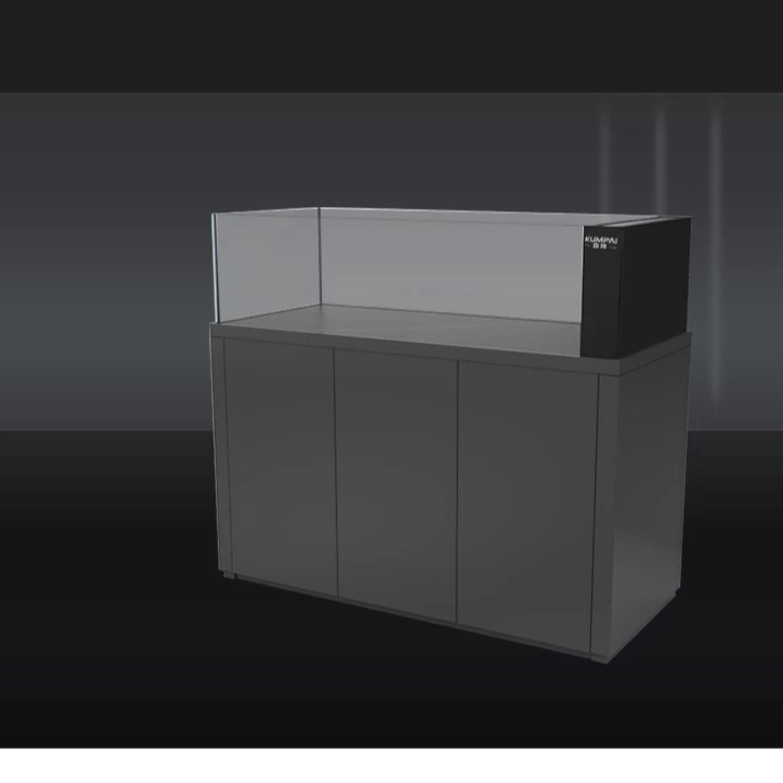 贡拜溪流缸底滤缸客厅超白玻璃侧溢流